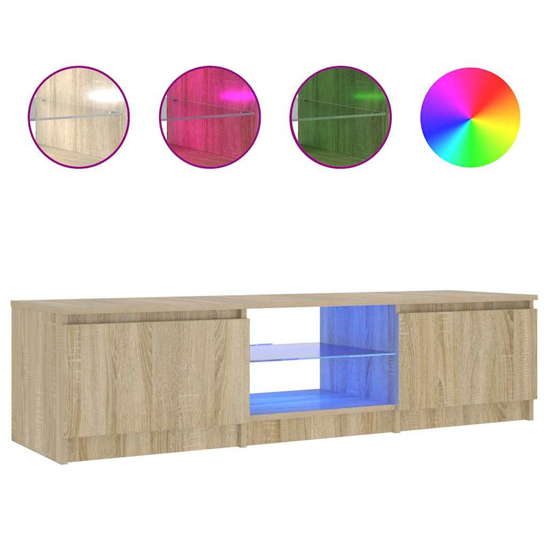 Savutammi tv-taso led-valoilla Dondos 140x40x35,5cm