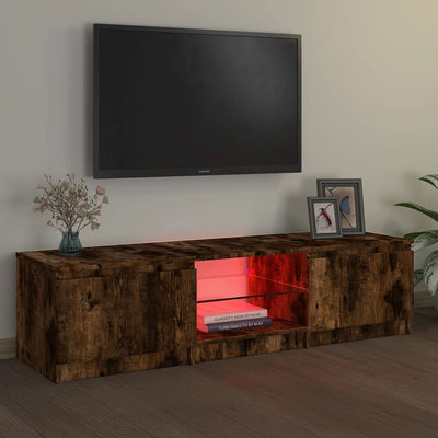 TV-taso LED-valoilla savutammi 140x40x35,5 cm