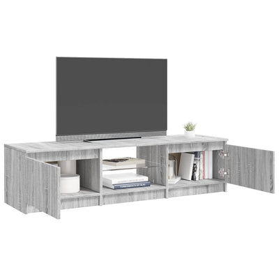 TV-taso LED-valoilla harmaa Sonoma 140x40x35,5 cm