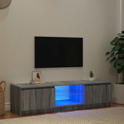Harmaa tv-taso led-valoilla Dondos 140x40x35,5cm