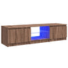 TV-taso LED-valoilla ruskea tammi 140x40x35,5 cm