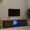 Ruskea tammi tv-taso led-valoilla Dondos 140x40x35,5cm