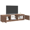 TV-taso LED-valoilla ruskea tammi 140x40x35,5 cm