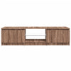 TV-taso LED-valoilla ruskea tammi 140x40x35,5 cm
