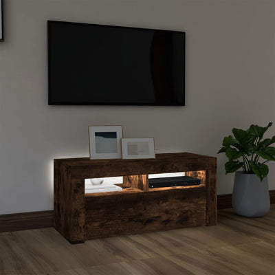TV-taso LED-valoilla savutammi 90x35x40 cm