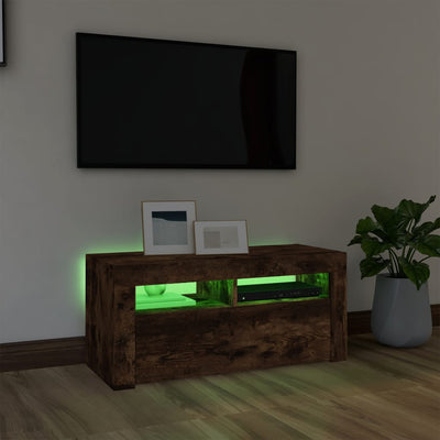TV-taso LED-valoilla savutammi 90x35x40 cm