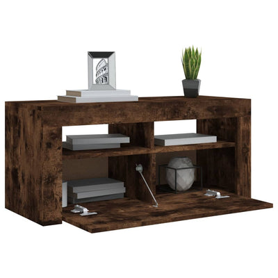 TV-taso LED-valoilla savutammi 90x35x40 cm