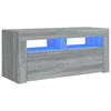 TV-taso LED-valoilla harmaa Sonoma 90x35x40 cm