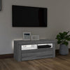 TV-taso LED-valoilla harmaa Sonoma 90x35x40 cm