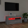 TV-taso LED-valoilla harmaa Sonoma 90x35x40 cm