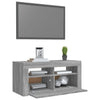 TV-taso LED-valoilla harmaa Sonoma 90x35x40 cm