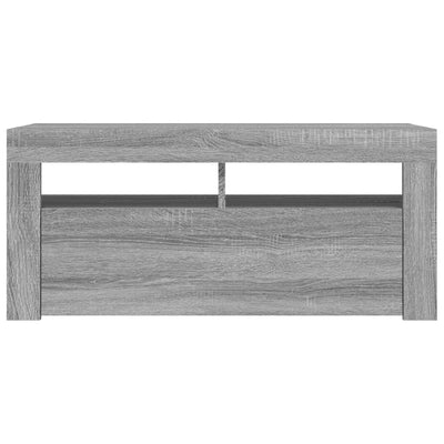 TV-taso LED-valoilla harmaa Sonoma 90x35x40 cm