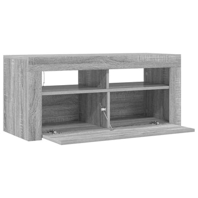 Harmaa tv-taso led-valoilla Sanaa 90x35x40cm