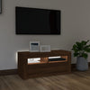 TV-taso LED-valoilla ruskea tammi 90x35x40 cm