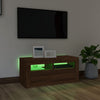 TV-taso LED-valoilla ruskea tammi 90x35x40 cm