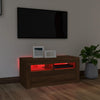 TV-taso LED-valoilla ruskea tammi 90x35x40 cm