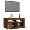 TV-taso LED-valoilla ruskea tammi 90x35x40 cm