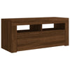 TV-taso LED-valoilla ruskea tammi 90x35x40 cm