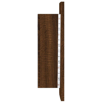 LED peilikaappi ruskea tammi 40x12x45 cm tekninen puu