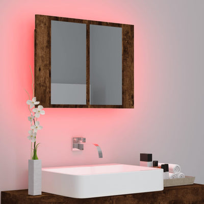 LED peilikaappi savutammi 60x12x45 cm tekninen puu