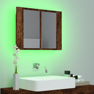 LED peilikaappi savutammi 60x12x45 cm tekninen puu