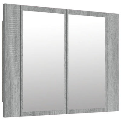 LED peilikaappi harmaa Sonoma 60x12x45 cm tekninen puu