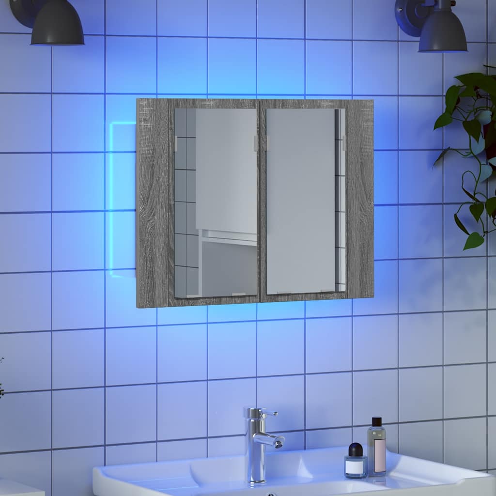 Harmaa led peilikaappi Cinoneva 60x12x45cm (puinen)