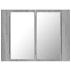 LED peilikaappi harmaa Sonoma 60x12x45 cm tekninen puu