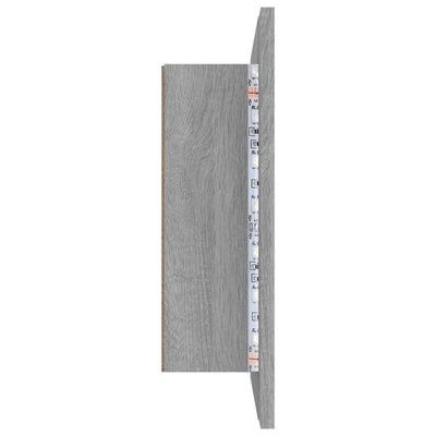 LED peilikaappi harmaa Sonoma 60x12x45 cm tekninen puu