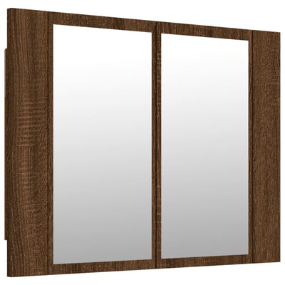 LED peilikaappi ruskea tammi 60x12x45 cm tekninen puu