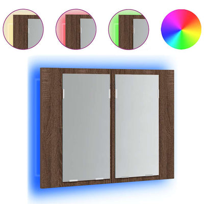 Ruskea tammi led peilikaappi Cinoneva 60x12x45cm (puinen)