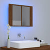 LED peilikaappi ruskea tammi 60x12x45 cm tekninen puu