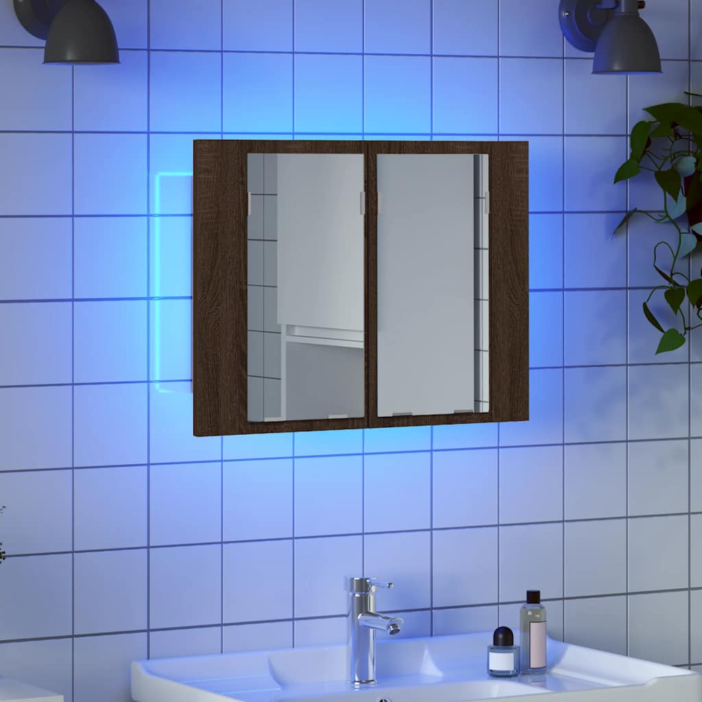 Ruskea tammi led peilikaappi Cinoneva 60x12x45cm (puinen)
