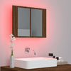 LED peilikaappi ruskea tammi 60x12x45 cm tekninen puu