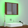 LED peilikaappi ruskea tammi 60x12x45 cm tekninen puu