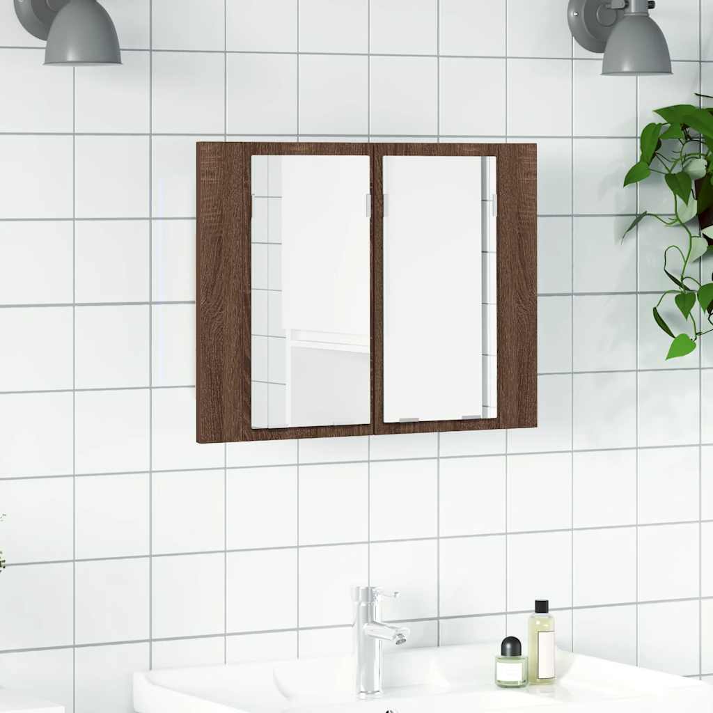 Ruskea tammi led peilikaappi Cinoneva 60x12x45cm (puinen)