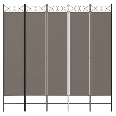 5-paneelinen Tilanjakaja antrasiitti 200x200 cm kangas