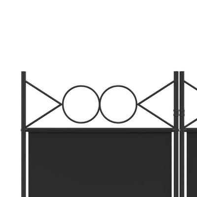 6-paneelinen Tilanjakaja musta 240x200 cm kangas