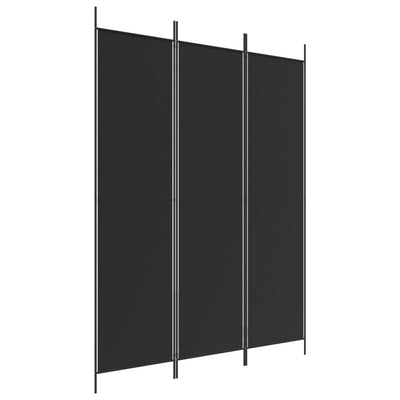 3-paneelinen Tilanjakaja musta 150x200 cm kangas