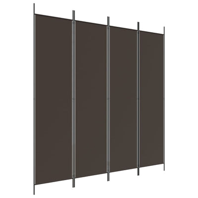4-paneelinen Tilanjakaja ruskea 200x200 cm kangas