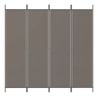4-paneelinen Tilanjakaja antrasiitti 200x200 cm kangas