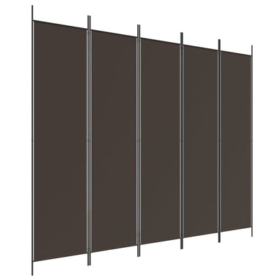 5-paneelinen Tilanjakaja ruskea 250x200 cm kangas