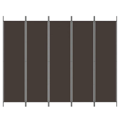 5-paneelinen Tilanjakaja ruskea 250x200 cm kangas