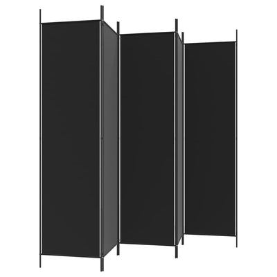 5-paneelinen Tilanjakaja musta 250x200 cm kangas