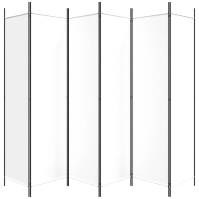 6-paneelinen Tilanjakaja valkoinen 300x200 cm kangas