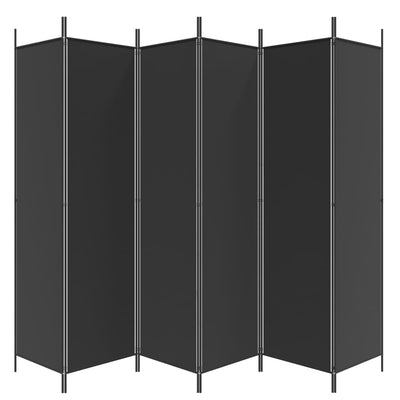 6-paneelinen Tilanjakaja musta 300x200 cm kangas