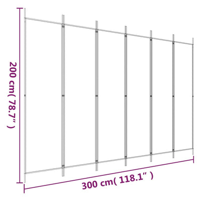 6-paneelinen Tilanjakaja musta 300x200 cm kangas