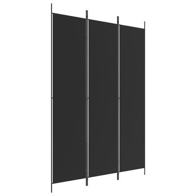 3-paneelinen Tilanjakaja musta 150x220 cm kangas