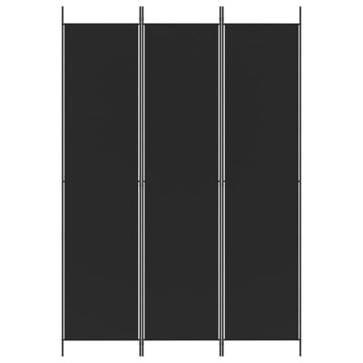 3-paneelinen Tilanjakaja musta 150x220 cm kangas