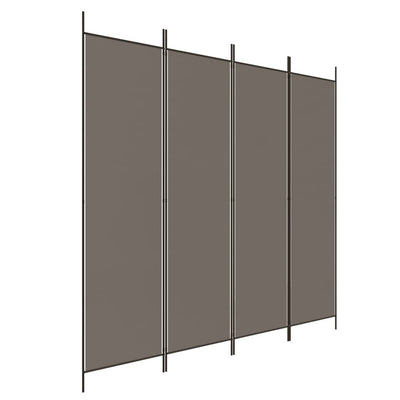 4-paneelinen Tilanjakaja antrasiitti 200x220 cm kangas